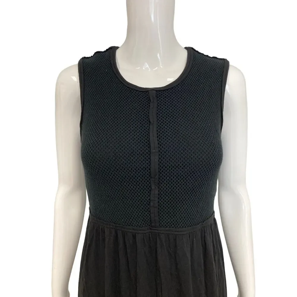 BURBERRY BRIT Black Sleeveless Mesh Accents Stretch A-Line Knee Length Dress S - Picture 3 of 7